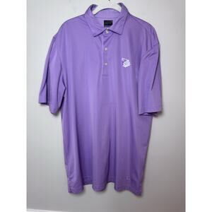 Greg Norman Play Dry Golf Polo Shirt Large Short Sleeve Purple Walking Stick